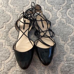 Zara basic flats with straps chic